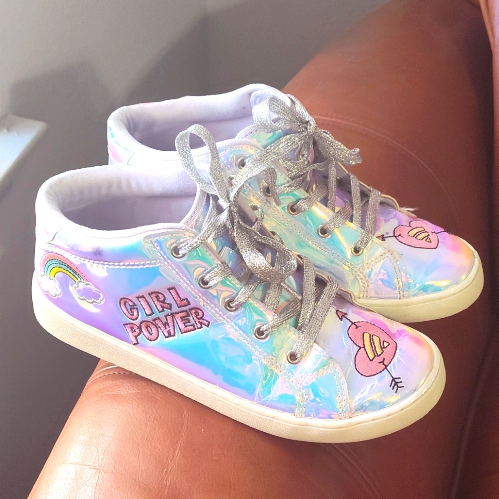 Girls Power Patch Hi Top Sneakers Size 4